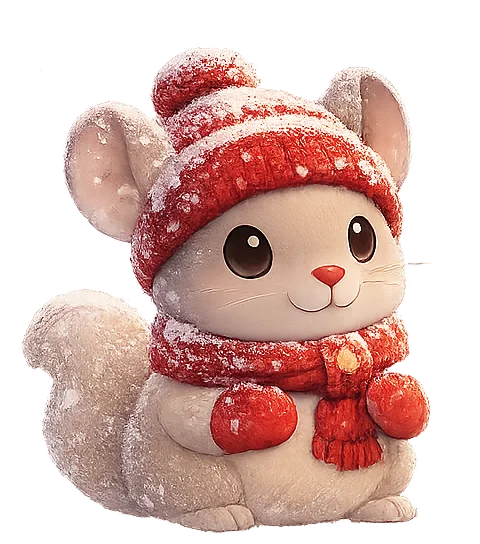 Chinchilla in winter scene