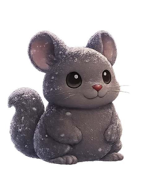 Chinchilla in winter scene