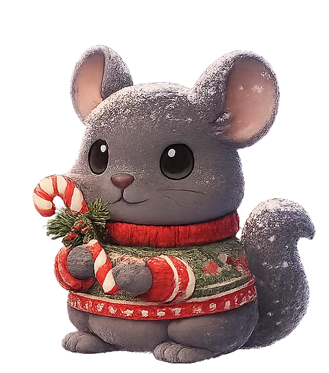 Chinchilla in winter scene
